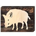 Designocracy Wild Boar Art on Board Wall Decor 9821318